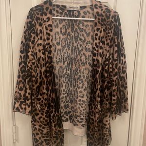 Impressions leopard print cardigan size M
